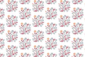 seamless floral pattern with botanical stem motifs and detailed leaf bunches for elegant wallpaper and textile surface vector