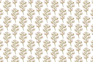 repeating seamless tile with floral elements and foliage bunches inspired by botanical field blossoms vector