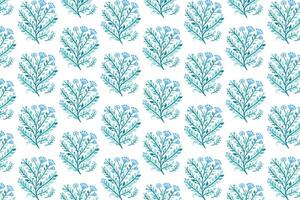floral surface pattern with seamless field blossoms and leafy stems designed for fashionable print and textile use vector