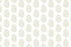 floral pattern design with repeating botanical bunches and leafy stems for fashionable wrapping and surface use vector