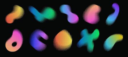 Shape with bitmap colorful gradient. Gradation organic shape with texture,holographic blur. vector