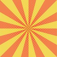 Bright Sun Beam Rays with Dotted Pattern Inside. Vintage Cartoon Banner, retro design background vector
