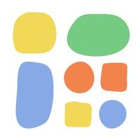 Set of abstract fluid shapes. Organic blobs for messages, deform rectangles and circle vector