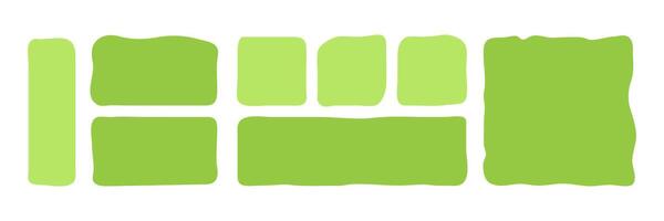 Amoeba blobs forms for messages. Abstract deformed shapes collection. Green Speech Bubles for tex vector