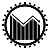 Decline Chart Icon Black Silhouette for Reports and Presentations vector