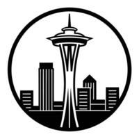 Flat Seattle Silhouette for Graphic Design vector