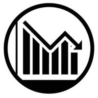 Silhouette Loss Chart Icon Negative Growth Indicator vector