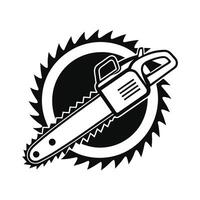 Chainsaw Silhouette for Carpentry and Logging Themes vector