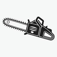 Chainsaw Silhouette for Logging and Timber Icons vector
