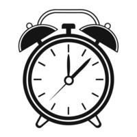 Retro Alarm Clock Symbol in Black Form vector