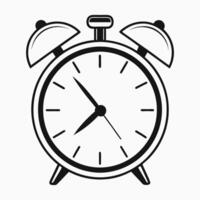 Simple Clock Silhouette Representing Time and Punctuality vector