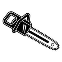 Black Chainsaw Icon for Forestry and Logging Design vector