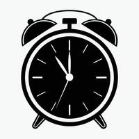 Silhouette of Classic Alarm Clock for Graphic Projects vector
