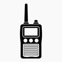 Black Handheld Radio Minimal Emergency Communication Symbol vector