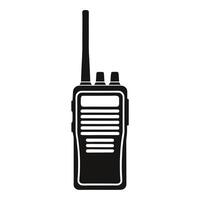 Compact Handheld Radio Clean Black Communication Symbol vector