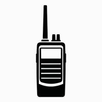 Flat Handheld Communication Device Black Radio Silhouette vector