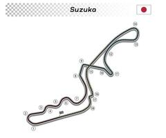 Suzuka circuit for motorsport and autosport vector