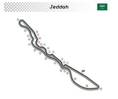Jeddah circuit for motorsport and autosport vector