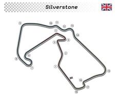 Silverstone circuit for motorsport and autosport vector