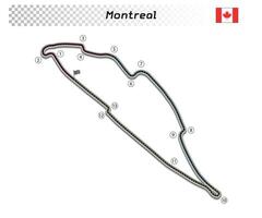 Montreal circuit for motorsport and autosport vector
