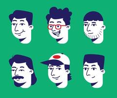 men face icon vector