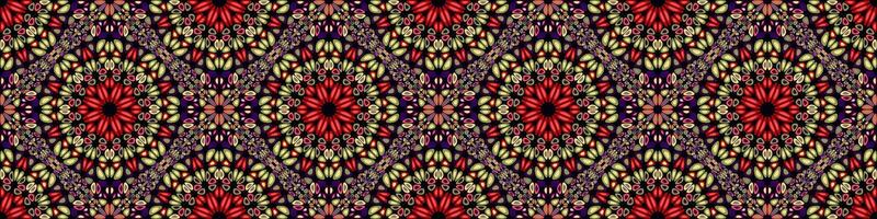 Abstract seamless bohemian petal mandala pattern background vector