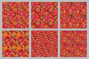 Seamless curved shape pattern background set - abstract designs vector