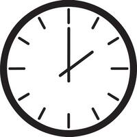 Minimalist Black and White Clock Icon for Time Management and Schedule Design Projects vector