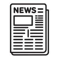 Simple black and white newspaper icon with bold news title ideal for media apps websites and print design vector
