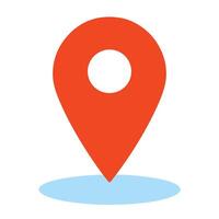 Bright Orange Map Pin Icon with Shadow for Location Navigation and GPS Interface Design vector