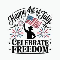 Happy 4th of July illustration features design. vector