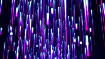Abstract colorful background with bright neon rays and glowing lines going up. colored neon lines or light stripes. video