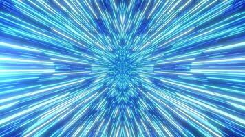 Digital futuristic tunnel or travel in time and space. Bright tunnel, warp speed, 4k. Abstract futuristic cyber world scene, sci-fi particle tunnel. science background 4K animation video
