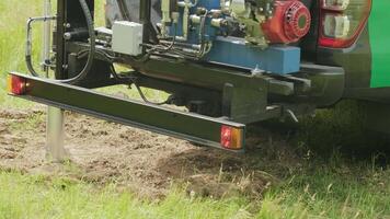 Soil Sampling. A vehicle with special equipment collects soil samples for analysis. Soil sampling high rainfall pastures. Soil examination 6 video