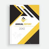 the annual report 2042 cover template is shown design layout vector