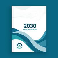 the cover of a report book with the words 2040 annual report vector