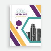 a simple book cover with a city skyline vector