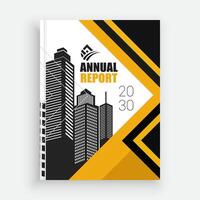 unique black and yellow annual report template vector