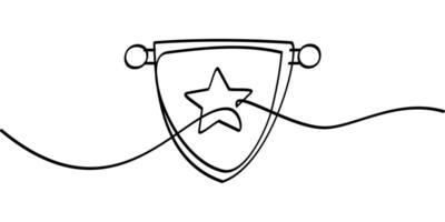 continuous line drawing of team flag symbol. abstract line art illustration vector