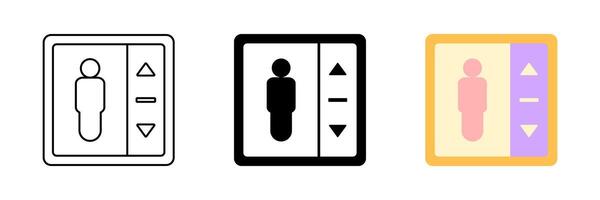 elevator door icon set, elevator button symbol. modern design isolated on white background vector