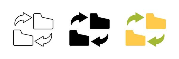 data transfer icon set, folder transfer symbol. modern design isolated on white background vector