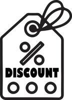 Discount icon. Big offer with discount text icon in flat filled and outline stroke line art. vector