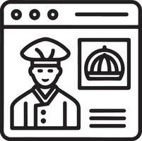 Simple web page icon. Web frontend view icon in flat filled and outline stroke line art. vector