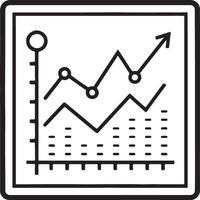 Prediction statistic icon in flat filled and outline stroke line art. vector