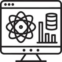 Data web page icon. Database, data science and data graph icon in flat filled and outline stroke line art. vector