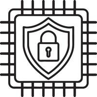 Data protection icon. Data security and safety icon in flat filled and outline stroke line art. vector