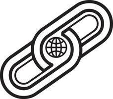 Web link and illustration icon. WWW or World Wide Web connection icon in flat filled and outline stroke line art. vector