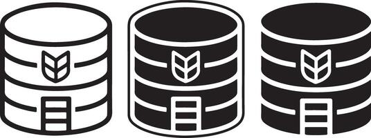 Data center icons. Online data, host, server and storage icon in flat filled and outline stroke line art. vector