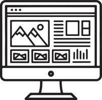 Simple website design and illustration icon in flat filled and outline stroke line art. vector
