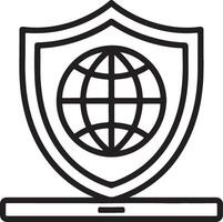 Internet security icon. Syber protection icon in flat filled and outline stroke line art. vector